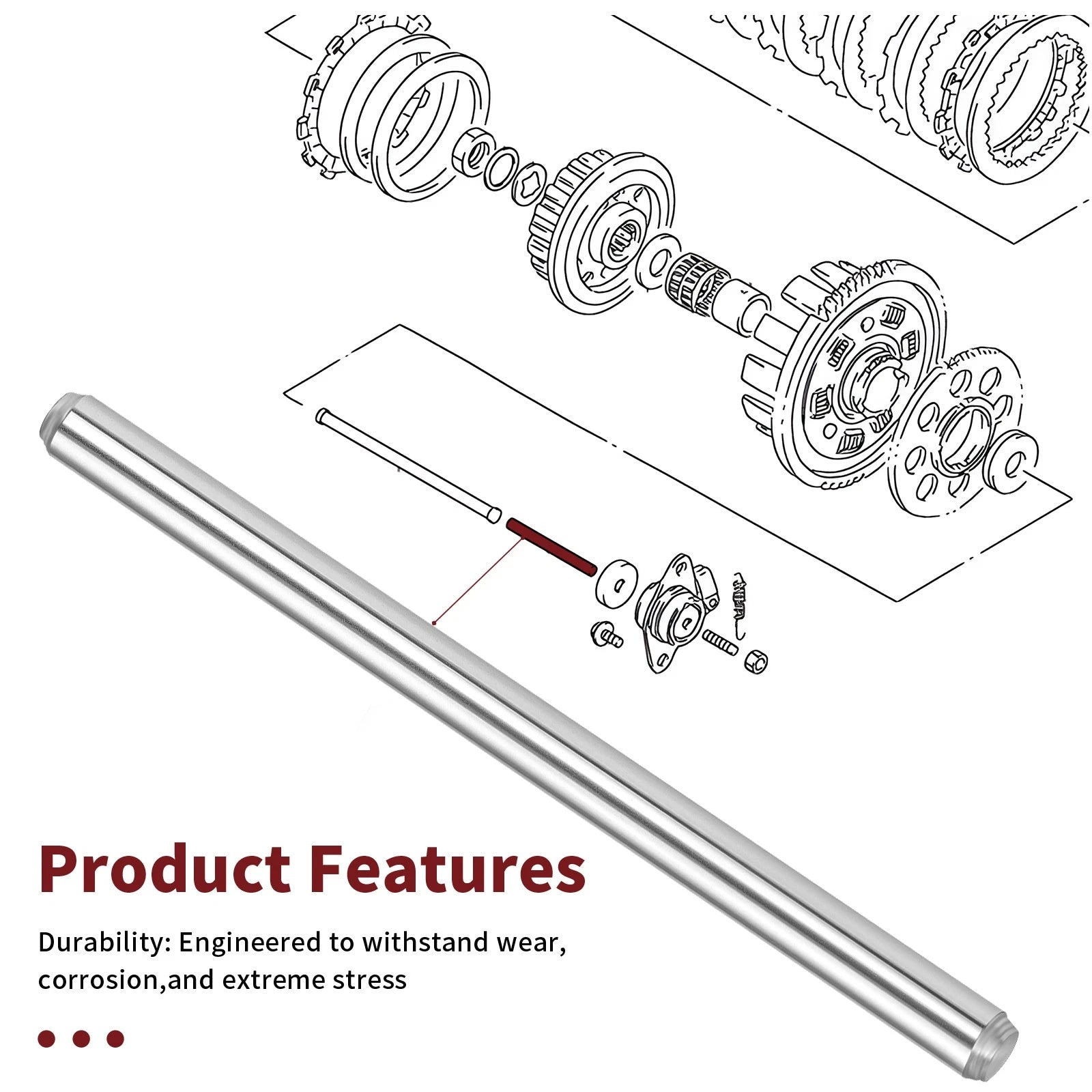 Left Clutch Push Rod for Suzuki GS500E GS550L (1983–1986)