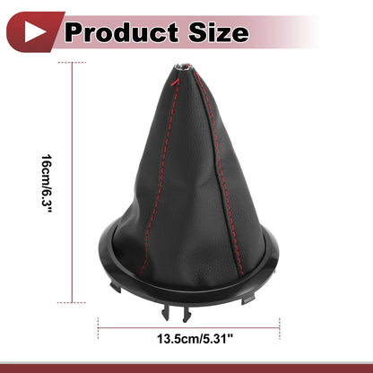 Gear Shift Stick Gaiter for Suzuki Swift (2005–2010) Black Red Faux Leather