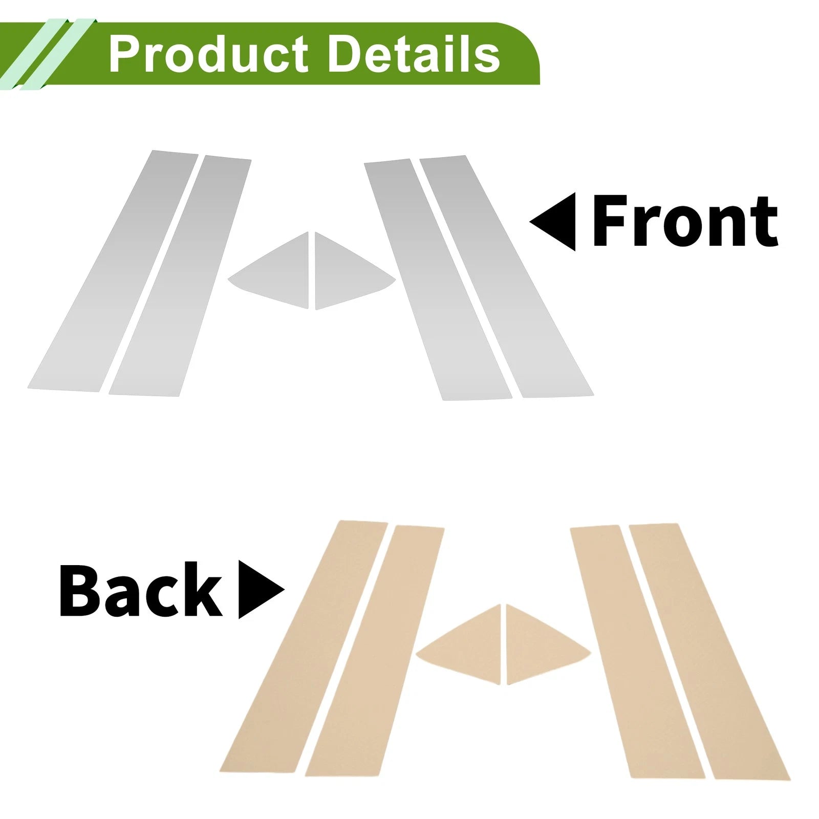 Pillar Window Trim Kit for Dodge Charger (2006–2010) Silver Tone 6 Pieces