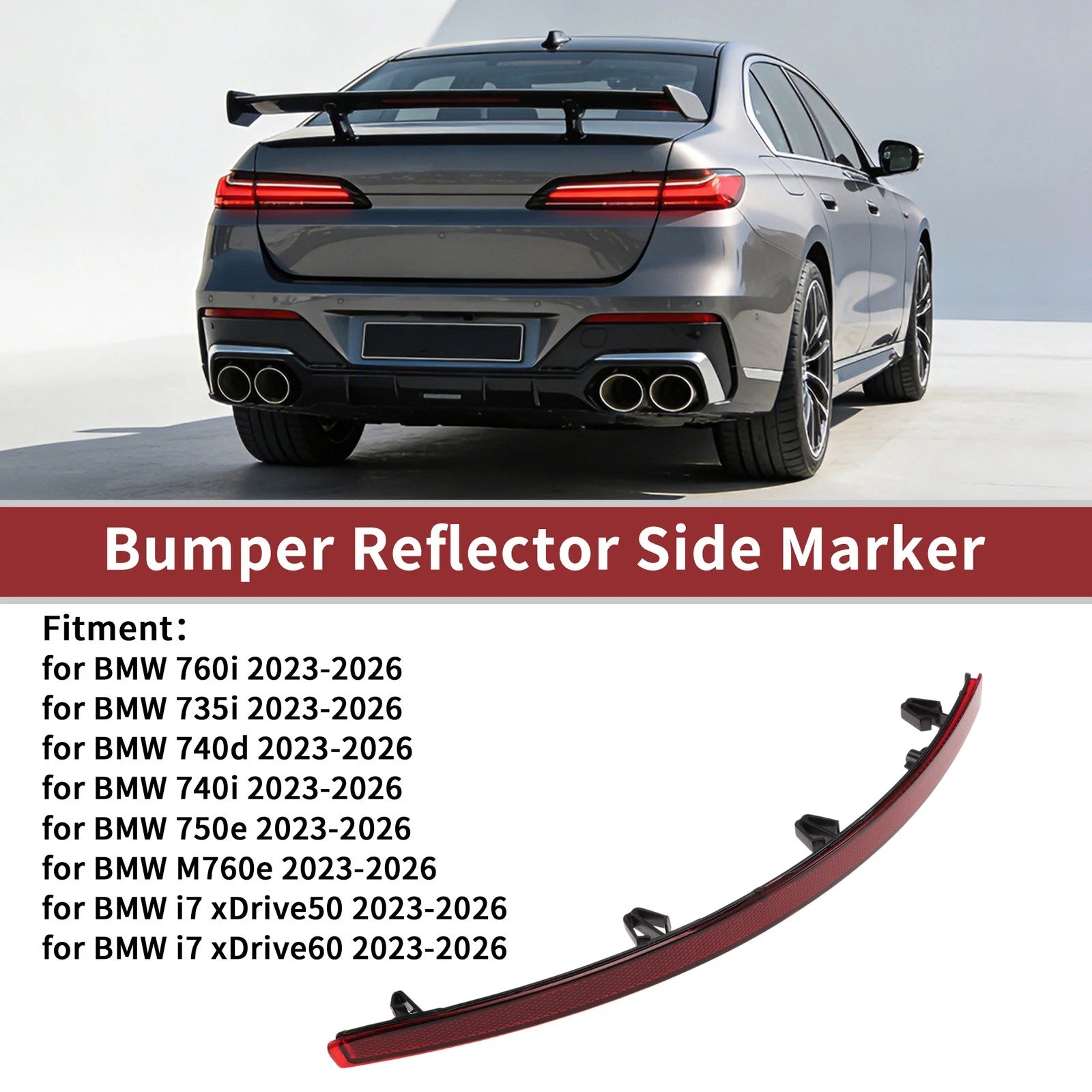 Rear Left Bumper Reflector Replacement for BMW 760i (2023–2026)