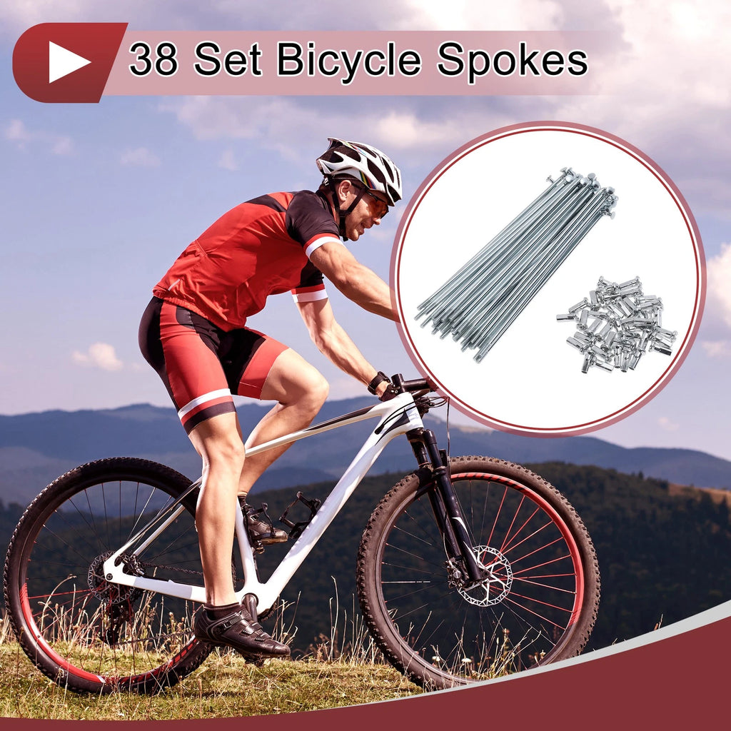 Bicycle Spokes 130mm Carbon Steel Galvanized Silver Tone for 12G Wheels (—–—)