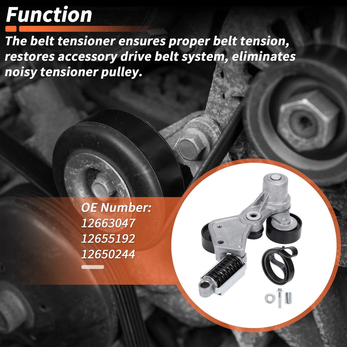 Drive Belt Tensioner Kit Set for Chevy Impala Malibu (2014–2018)