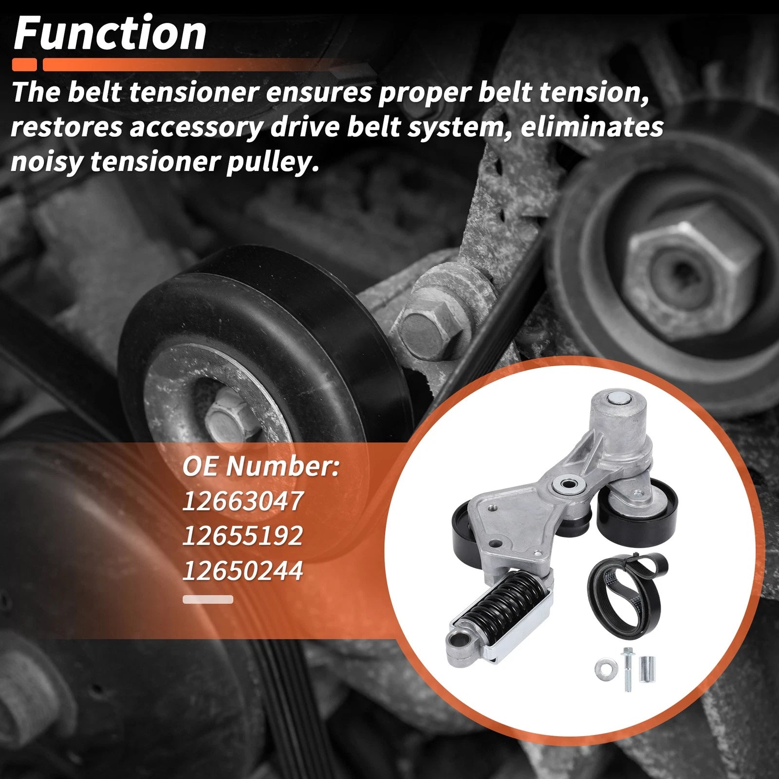 Drive Belt Tensioner Kit Set for Chevy Impala Malibu (2014–2018)