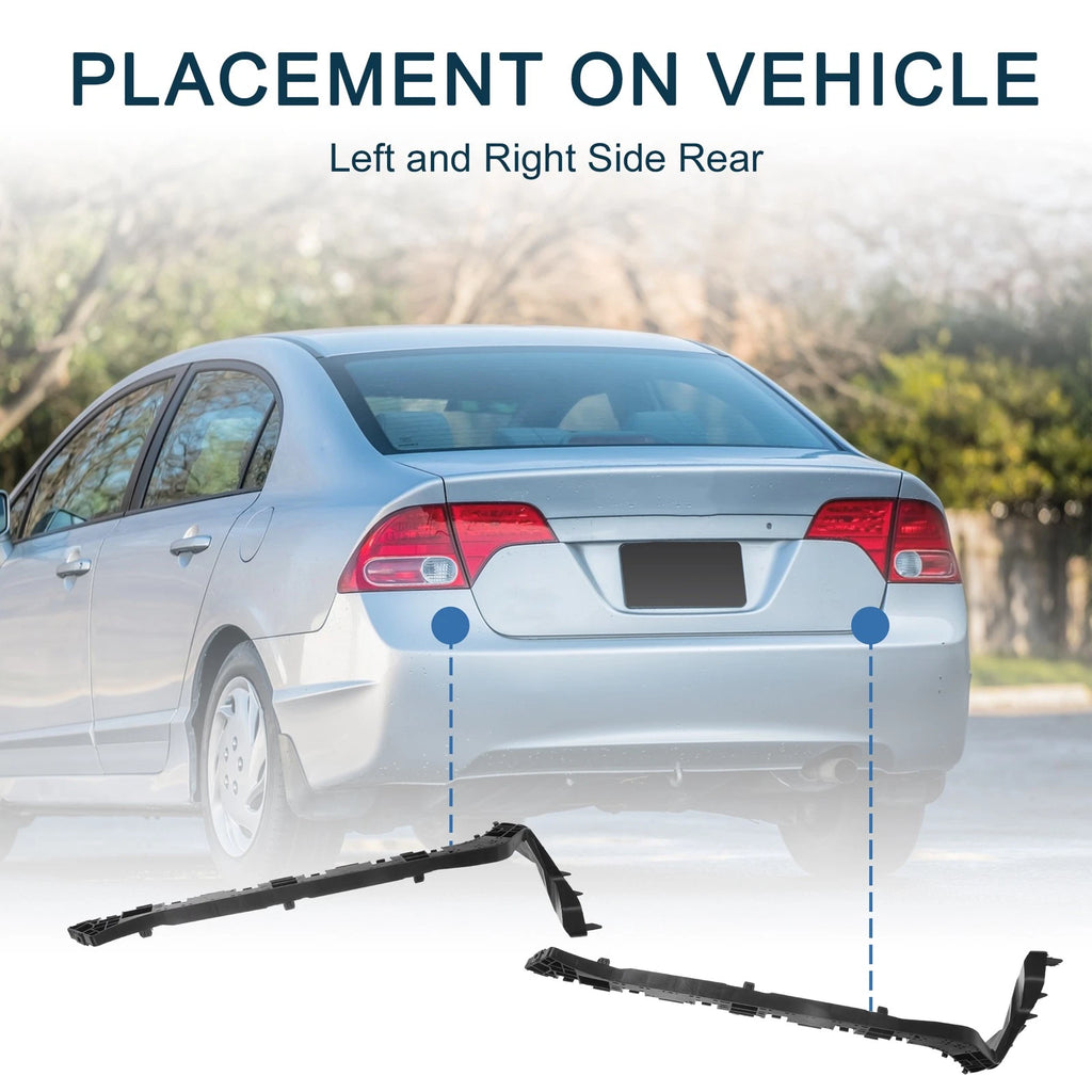 Rear Bumper Retainer Brackets Pair Replacement for Honda Civic (2016–2021)