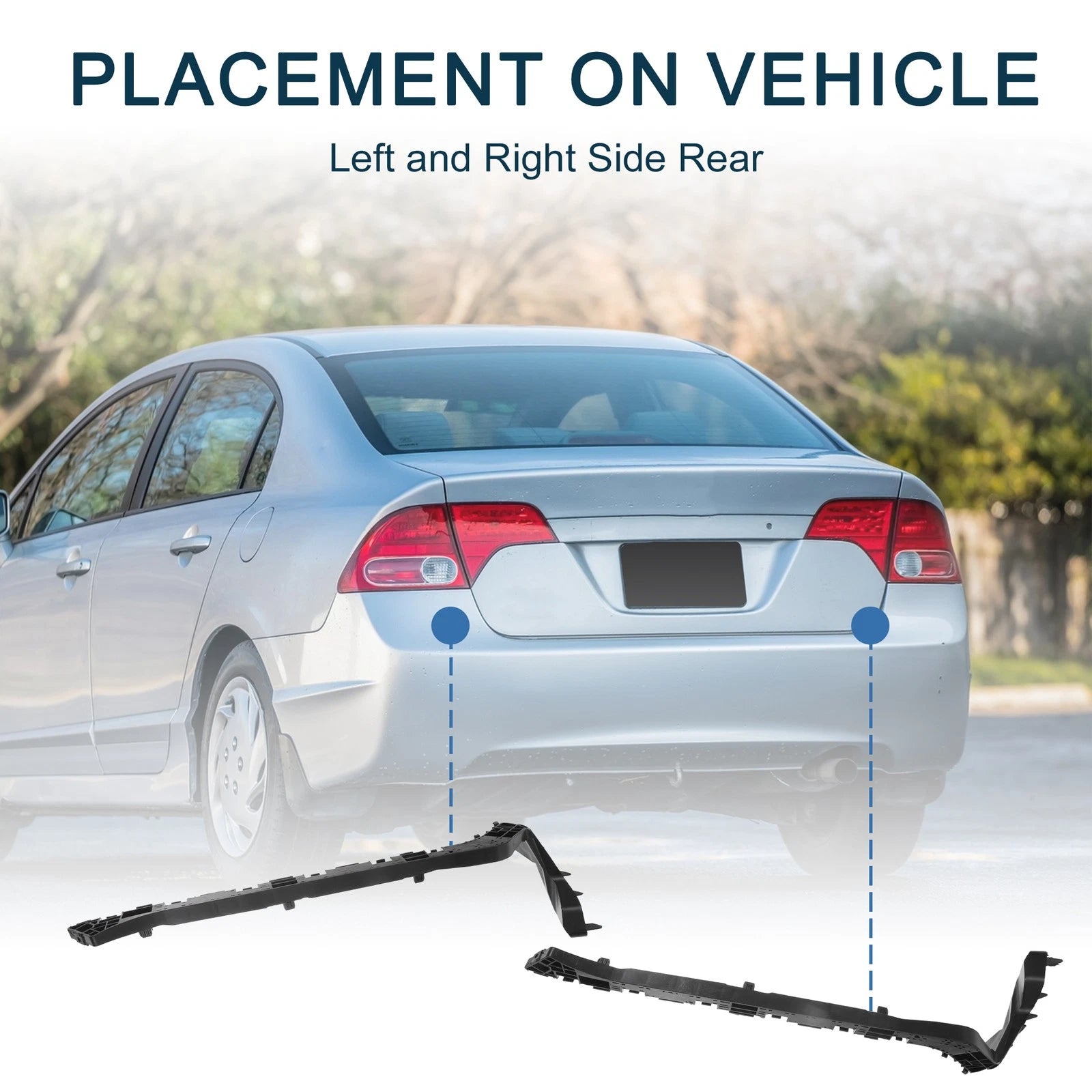 Rear Bumper Retainer Brackets Pair Replacement for Honda Civic (2016–2021)