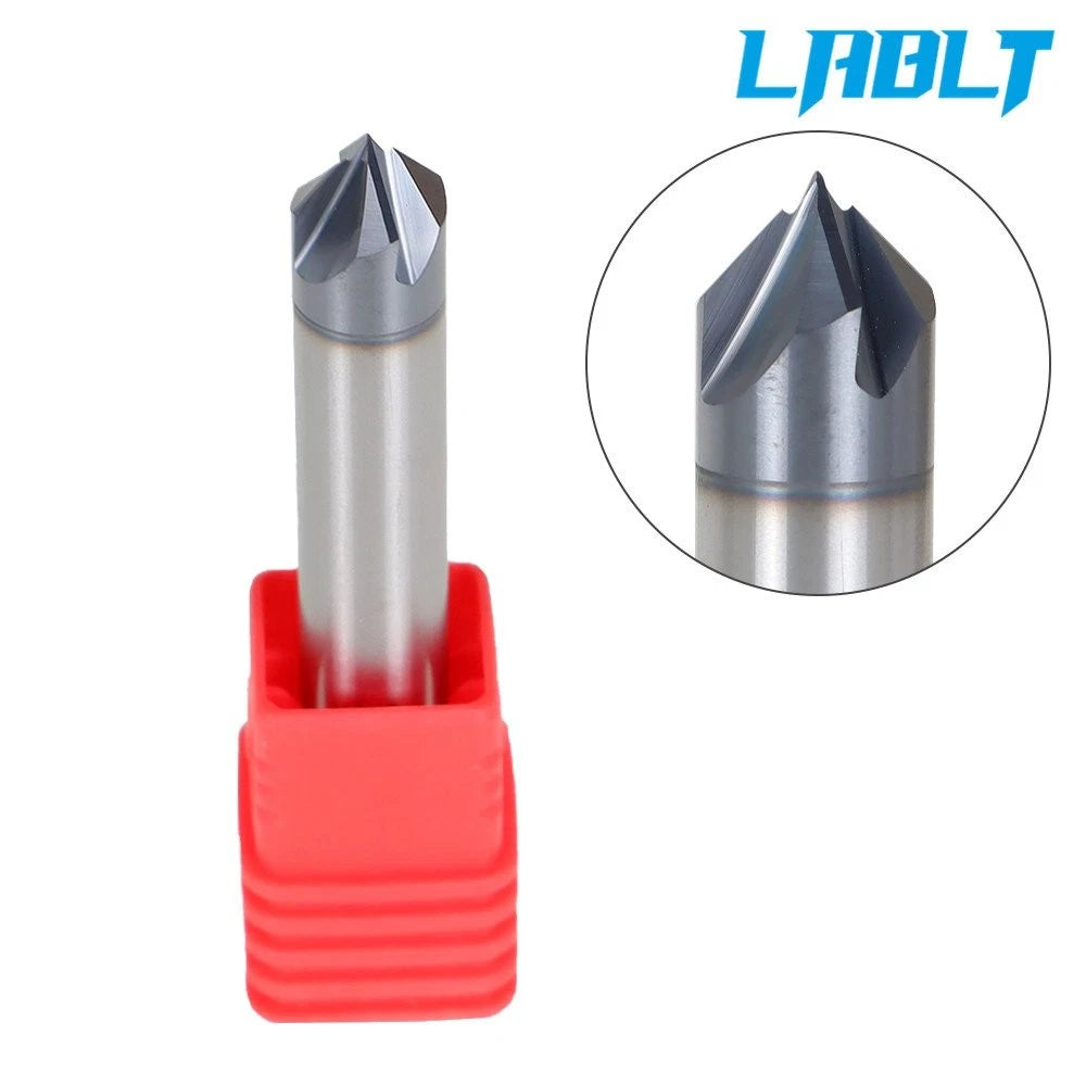 3/8" 4 Flute 90 Degree Double End Carbide Chamfer Mill (LABLT)