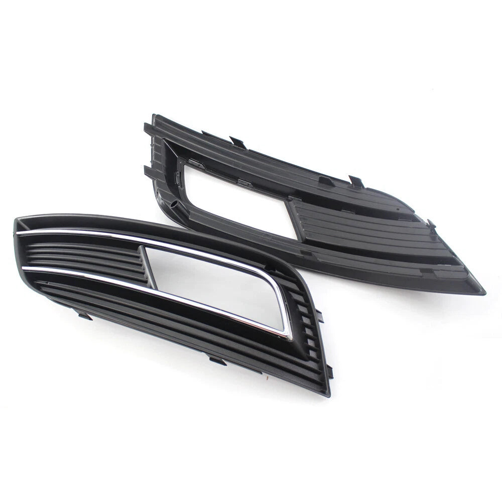 2Pcs Front Bumper Fog Light Grille Bezel Cover for Audi A4 B8 (2012–2015)