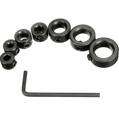 7-Piece Drill Bit Locator Collar Set 312mm Depth Stop Positioner