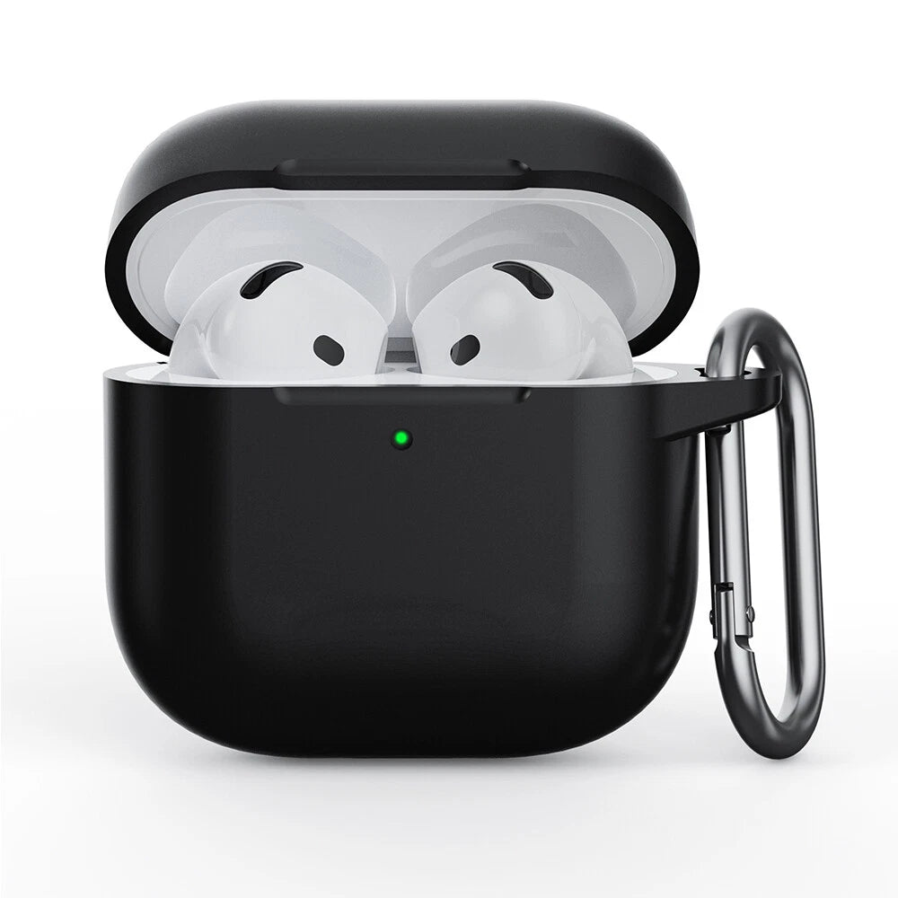Black Soft Silicone Protective Case for AirPods 4th Gen (2024)