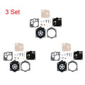 Set of 3 Carburetor Overhaul Kits for Walbro K12-WG, K15-WJ, K12-WJ
