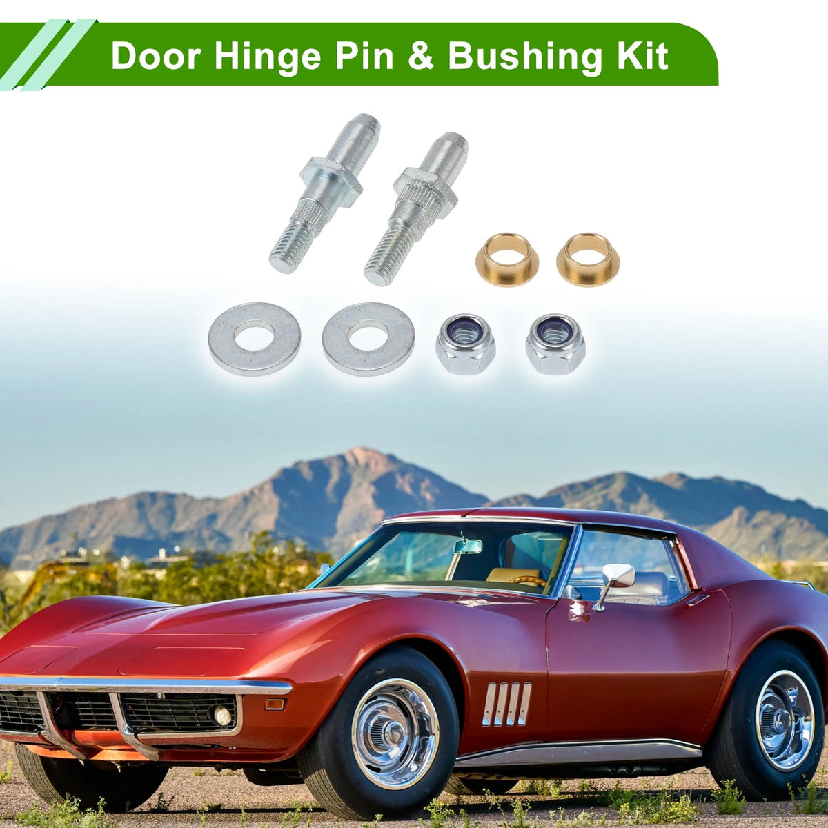 Door Hinge Pin and Bushing Kit for Chevy Avalanche Sierra GMC (1 Set)