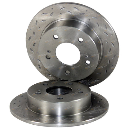 2 Rear Drilled + Slotted Disc Brake Rotors for 200SX S14 S15 (1994–2002)