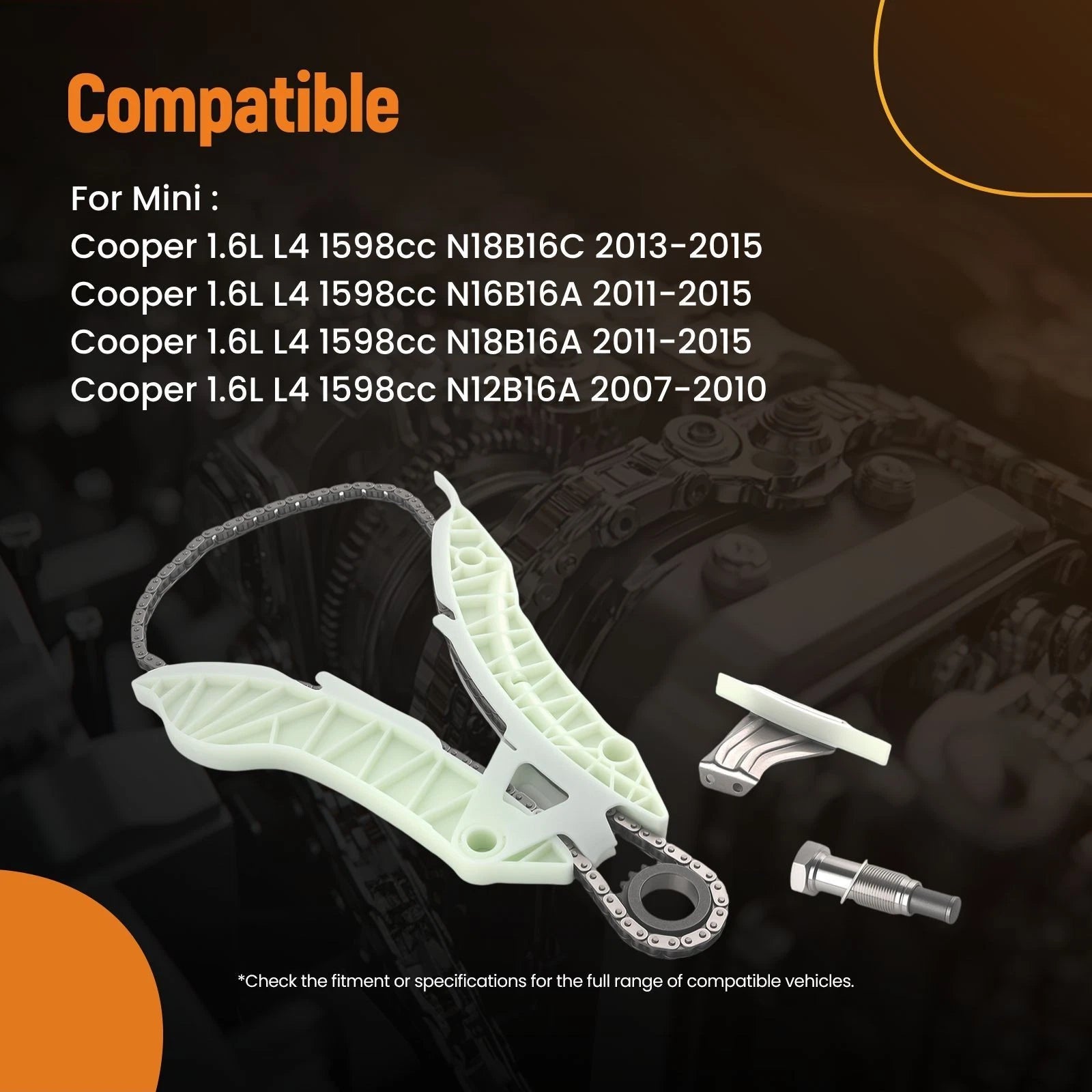 Engine Timing Chain Set for Mini Cooper 1.6L N18B16C (2011–2015) 9-0774S