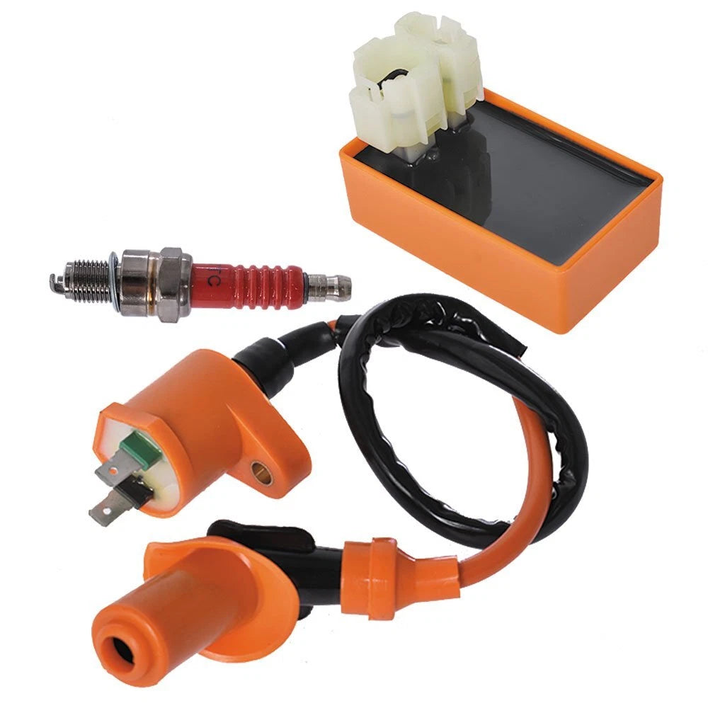 Racing AC CDI Box Ignition Coil Spark Plug for GY6 50cc-150cc (2000–2023)