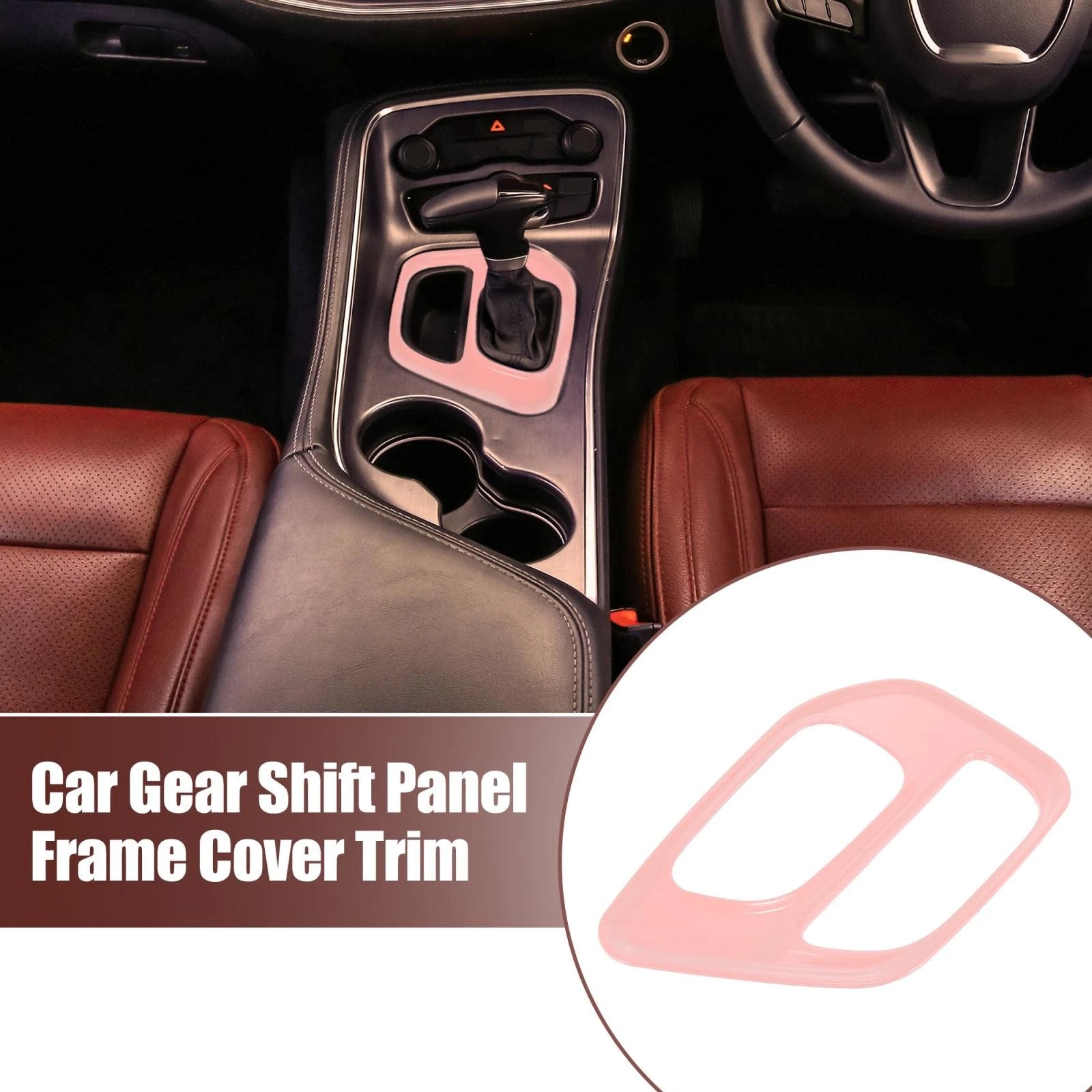 Center Console Gear Shift Panel Cover Frame Trim for Dodge Challenger (2015–2021) Pink