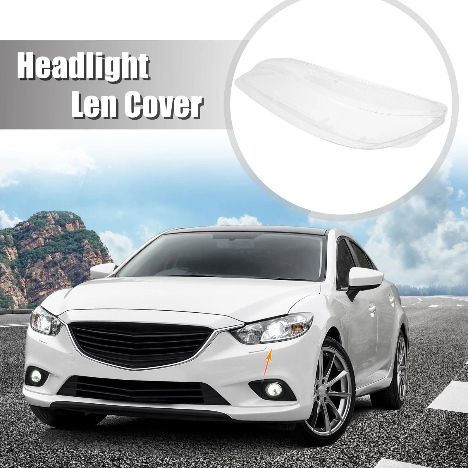 Headlight Lense Clear Cover for Mazda 6 (2003–2007) Left Front