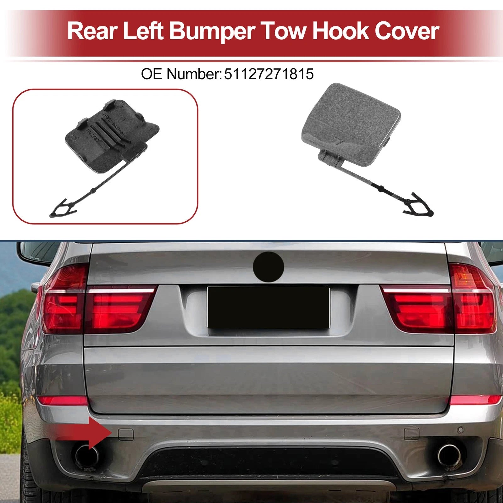 Tow Hook Cover Cap for BMW X5 E70 (2011–2013)