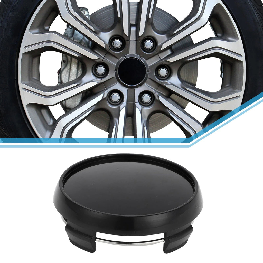 65mm Wheel Center Hub Cap for Universal Fit (Durable Plastic, Black)