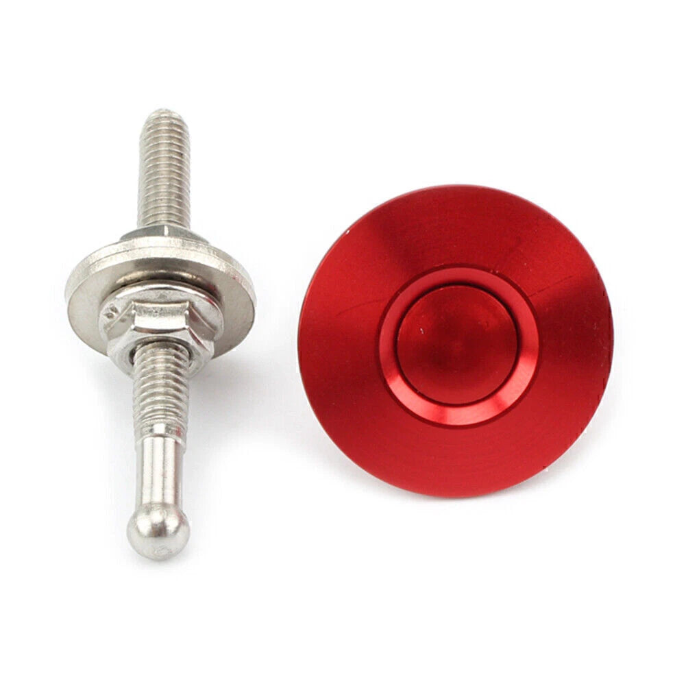 Red Push Button Quick Release Hood Pins for Universal Vehicles