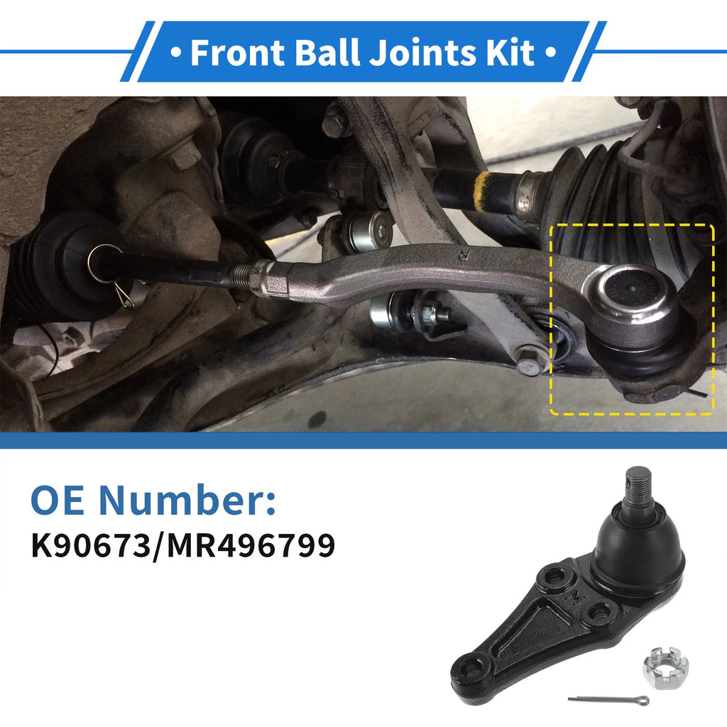 2 Pcs Front Lower Ball Joints Replacement for Mitsubishi Montero (2001–2006)