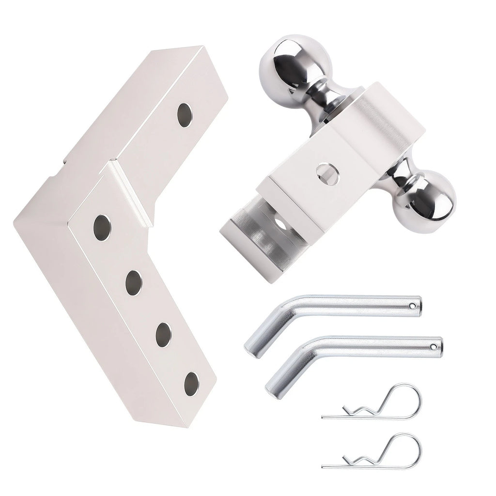 6" Adjustable Drop Trailer Connection Dual Ball for 2" Receiver (5000lb)