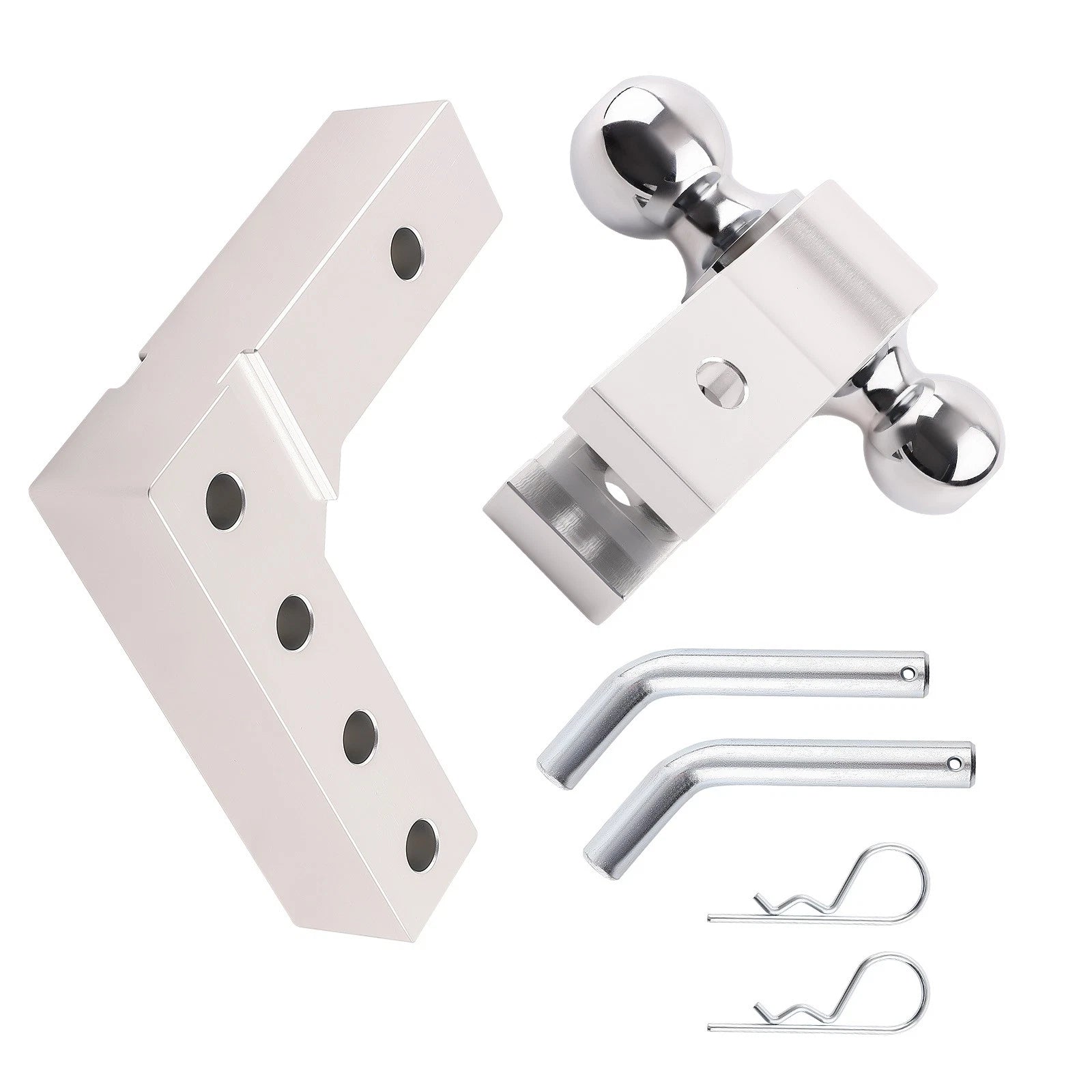6" Adjustable Drop Trailer Connection Dual Ball for 2" Receiver (5000lb)