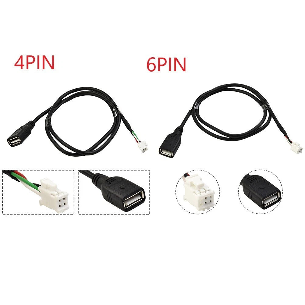 USB Extension Cable Adapter 4Pin & 6Pin Connector for Automotive Applications