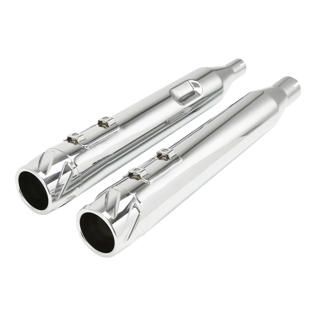 4" Chrome Slip-On Mufflers for Harley Road Glide (2017–2024)
