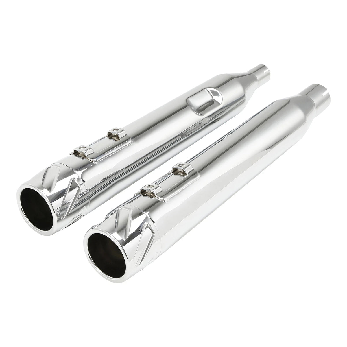 4" Chrome Slip-On Mufflers for Harley Road Glide (2017–2024)