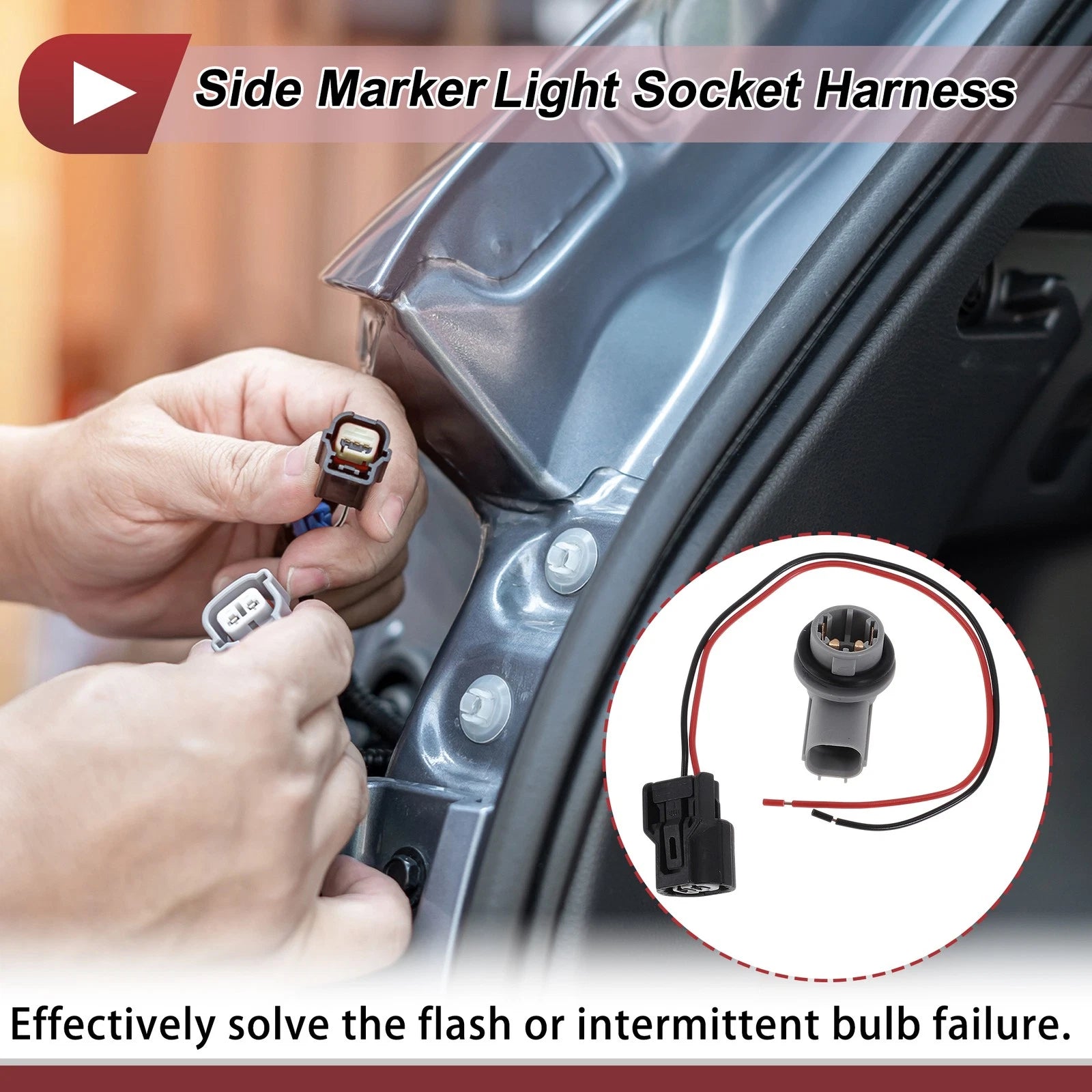 Side Marker Light Bulb Socket Harness for Honda Civic 2016-2021
