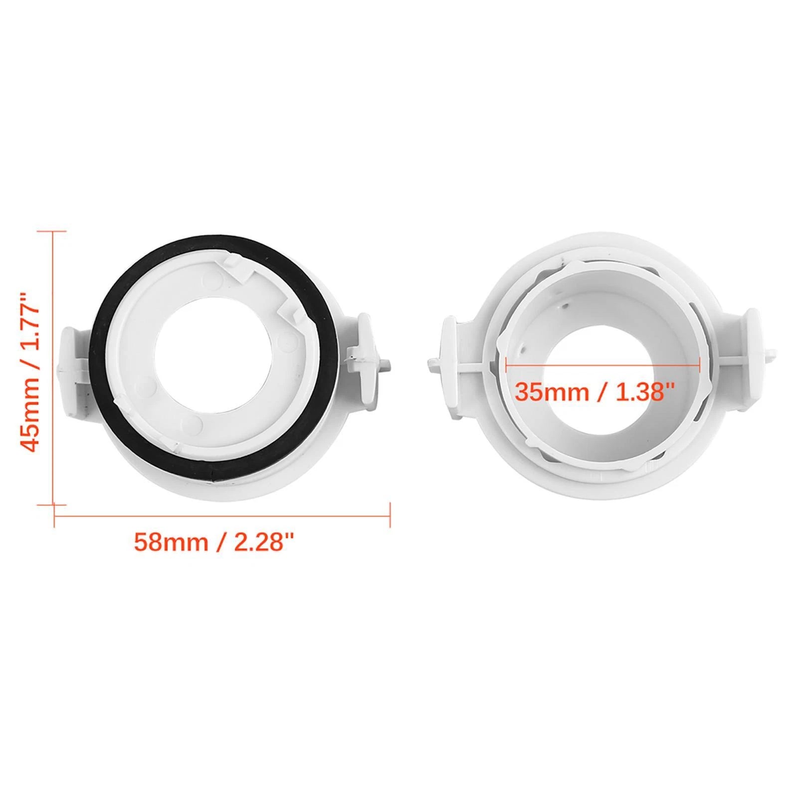 Set of 4 H7 LED Headlight Adapter Bulb Retainer Holders for BMW E46 E65 E90