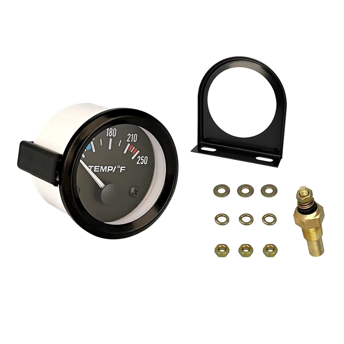 Water Temperature Gauge 52mm 100-250F 12V Universal for Car Boat
