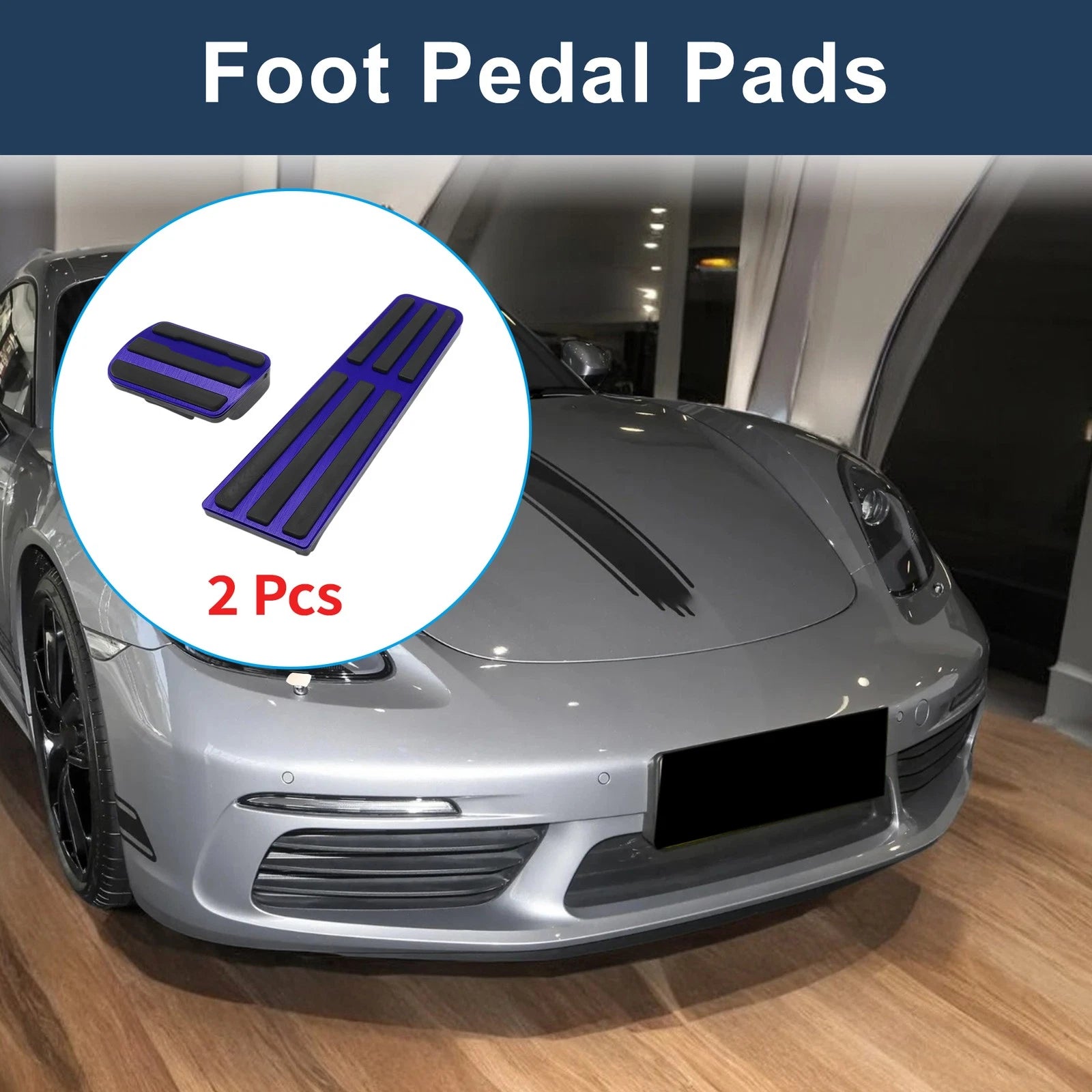 2 Pcs Automatic Foot Accelerator Pedal Covers for Porsche 718/911 (2016–2023)