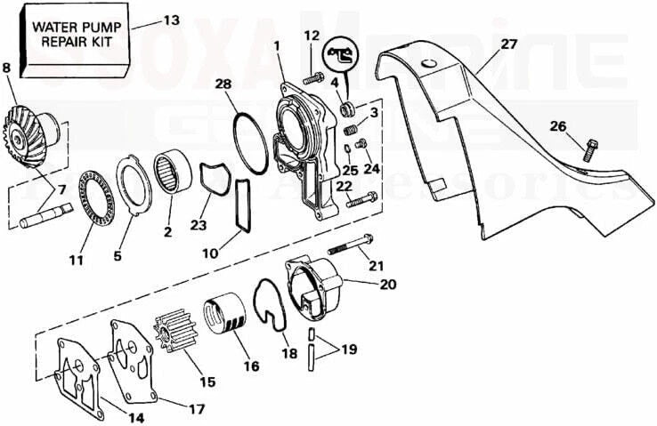 Water Pump Repair Kit for OMC King Cobra Sterndrive (1992–1995)