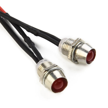 10X 8mm 12V LED Warning Light for Car Truck Boat (Waterproof)