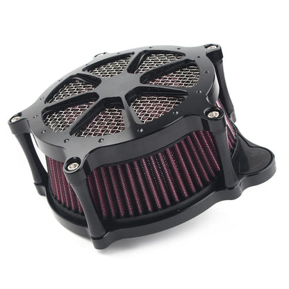 Black Turbine Spike Air Intake Filter Cleaner for Harley Road Glide (2008–2016)