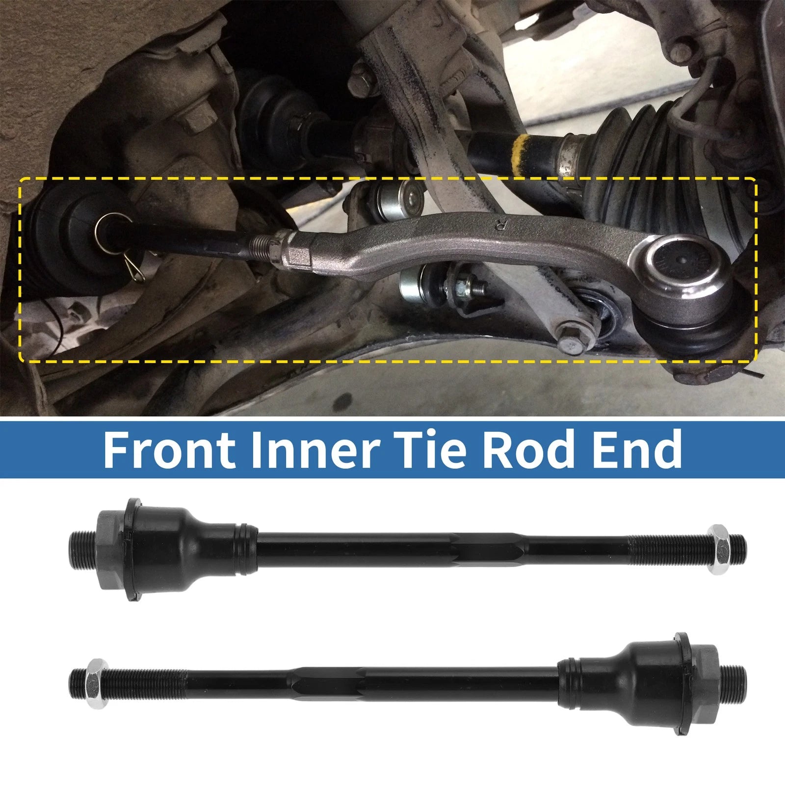 Front Inner Tie Rod End Links Replacement 2pcs for Chevrolet Silverado 2500HD (2011–2019)