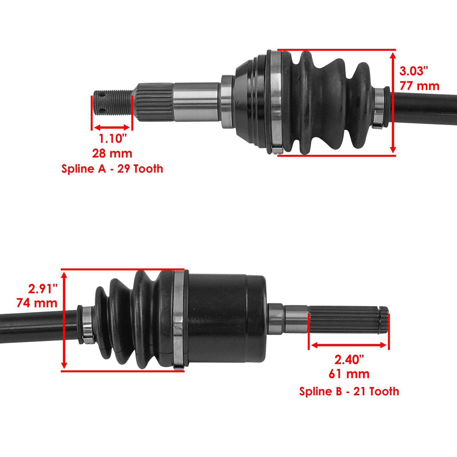 Front Left Right CV Axle Replacement for Can-Am Maverick Sport 1000R DPS (2019–2026)