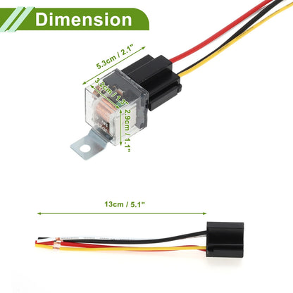 Set of 4 Auto Relay 4 Pins 24V 40A Waterproof for Car