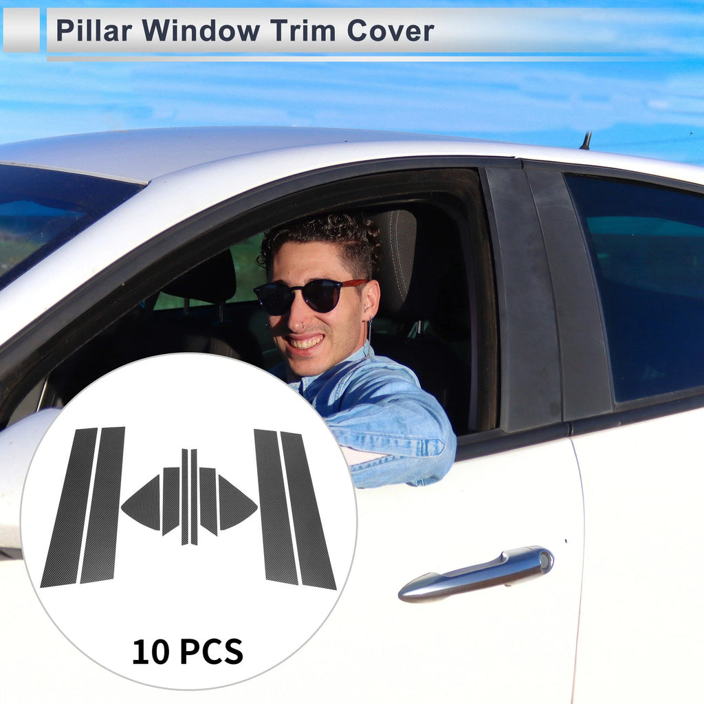 10 Pcs Door Pillar Window Trim Replacement for Mazda 6 (2009–2013) Carbon
