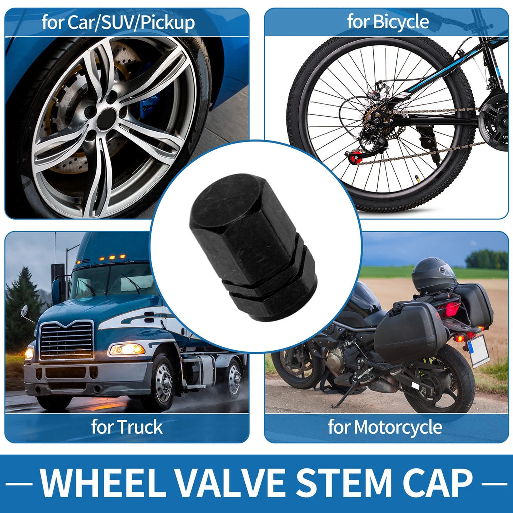 Tire Valve Stem Caps 10x16mm Replacement for SUV Bike RV (4 Pack)