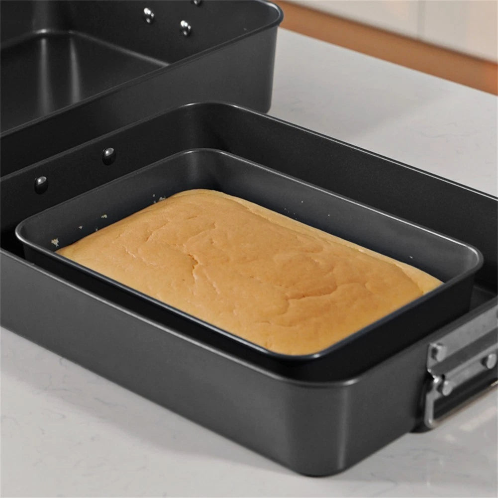 Deep Black Carbon Steel Baking Pan for Brownies Cakes Casseroles (26x19x6cm)