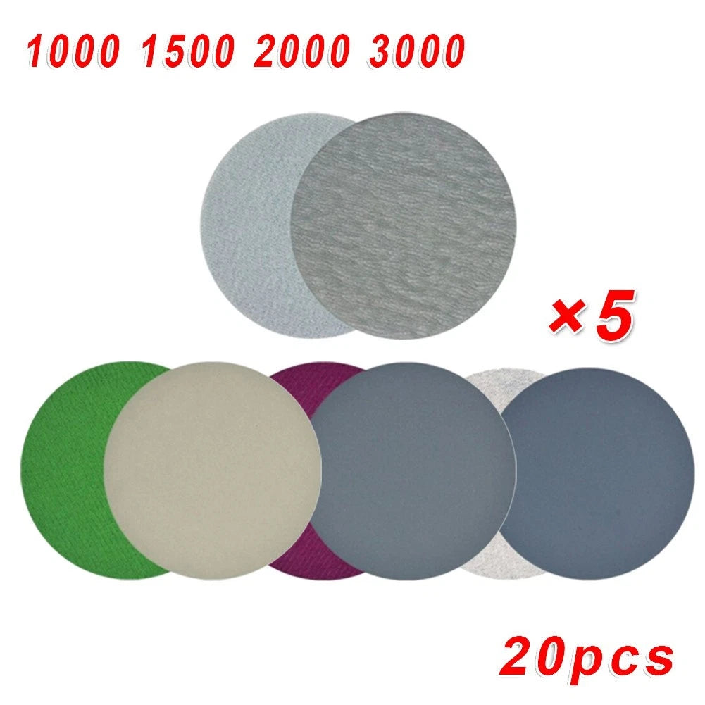 20pcs Hook & Loop Wet/Dry Sanding Discs for (1000-3000 Grit)