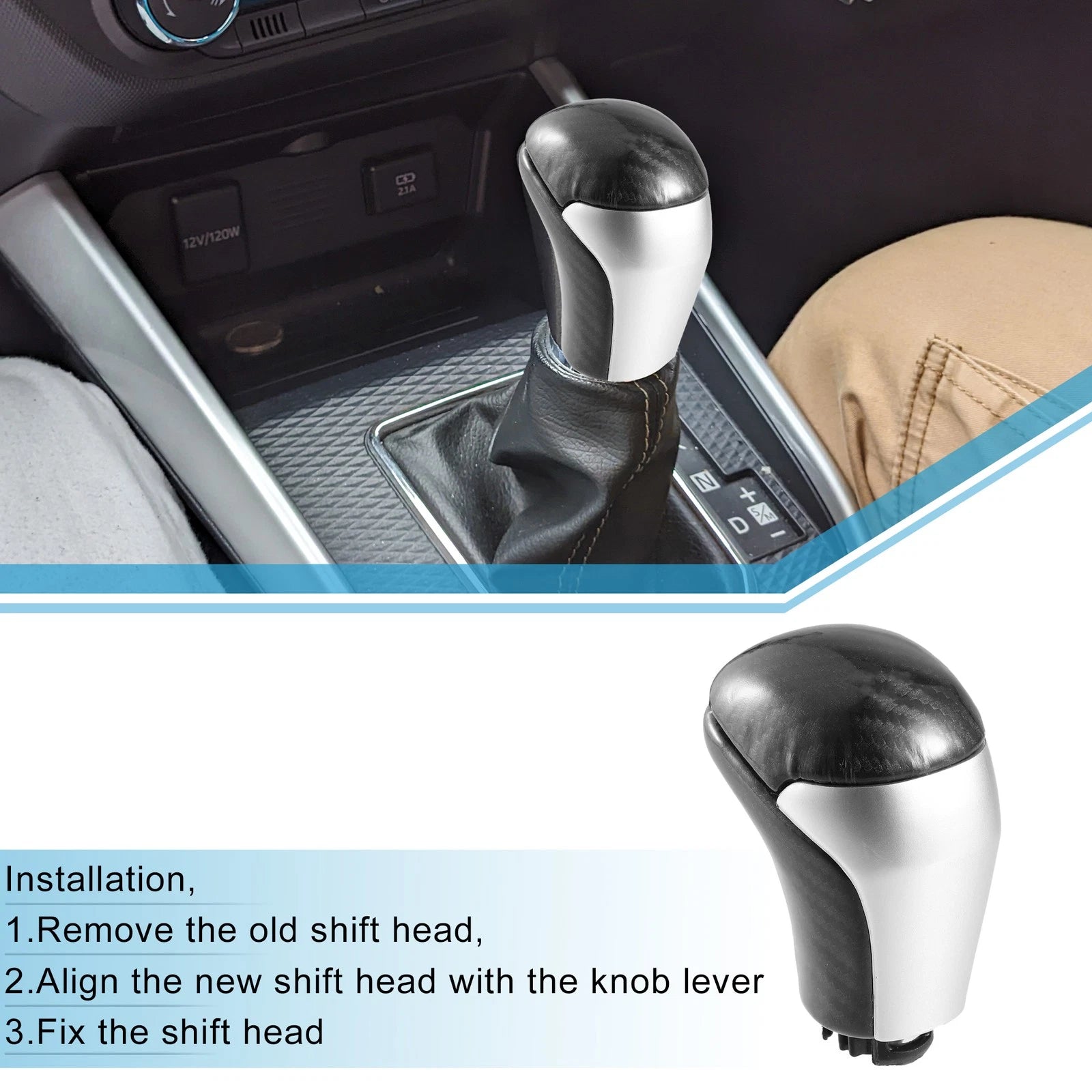 Shift Knob Automatic for Toyota Tacoma (2016–2022) Carbon Fiber Pattern
