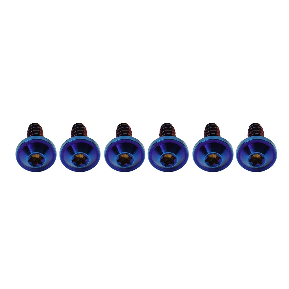 Set of 6 Titanium M5x15mm Torx Head Self Tapping Screws