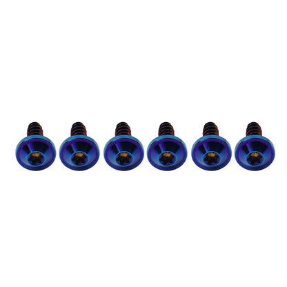 Set of 6 Titanium M5x15mm Torx Head Self Tapping Screws