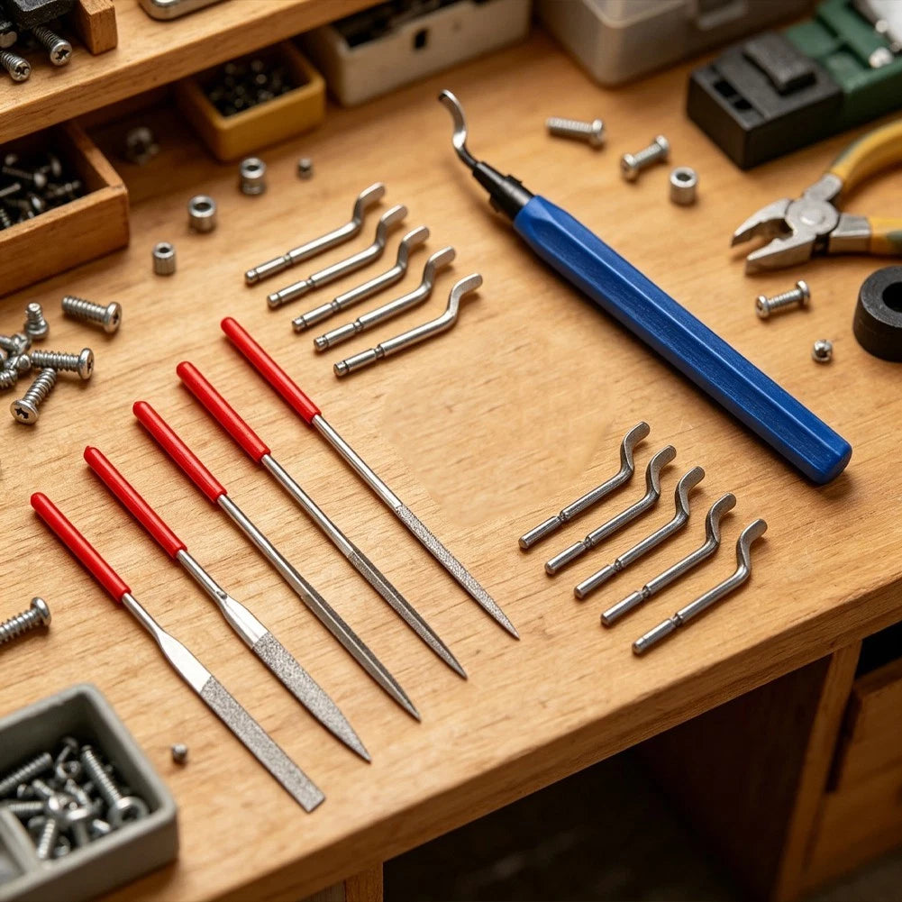 17PCS Deburrer Kit for Cross Holes and Curved Edges