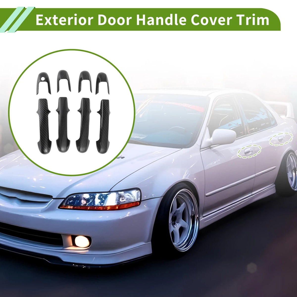Exterior Handle Cover Trim for Honda Accord (2003–2007) Carbon Fiber Black