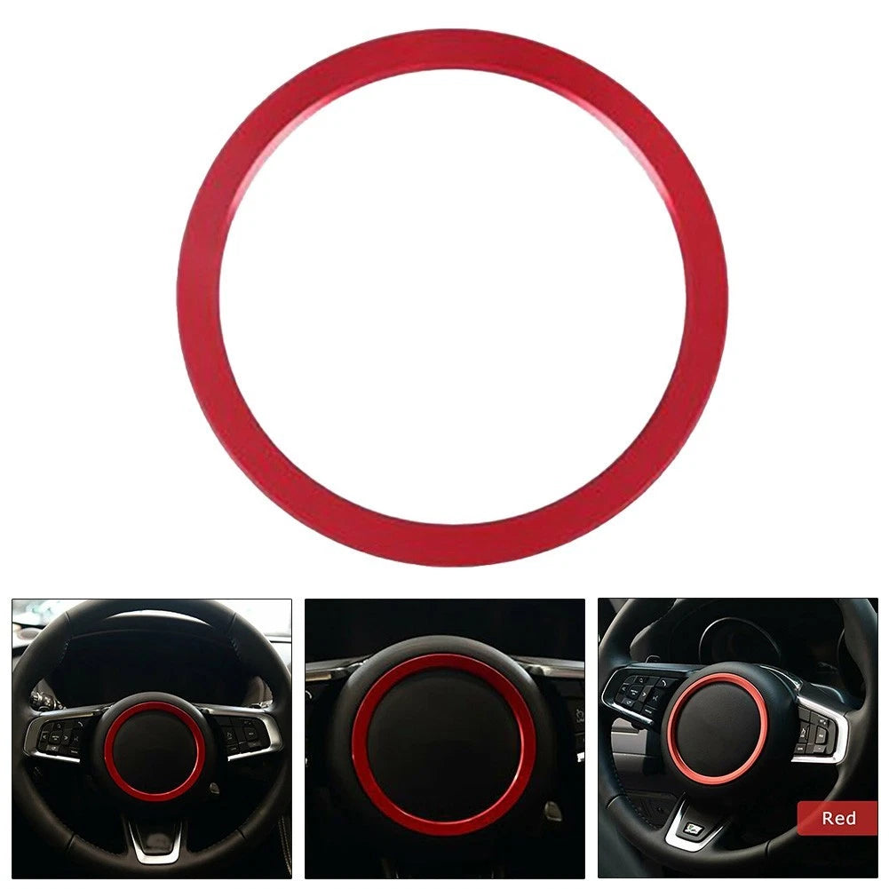 Steering Wheel Trim Cover Ring for Jaguar XE XF F-PACE (Red)