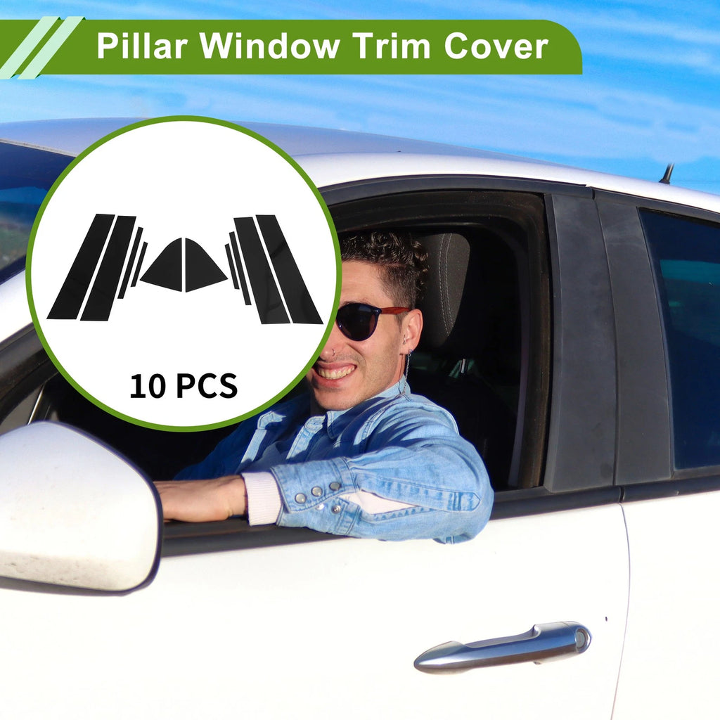10 Pcs Pillar Window Trim Replacement for Chevrolet Cruze (2011–2015) Black
